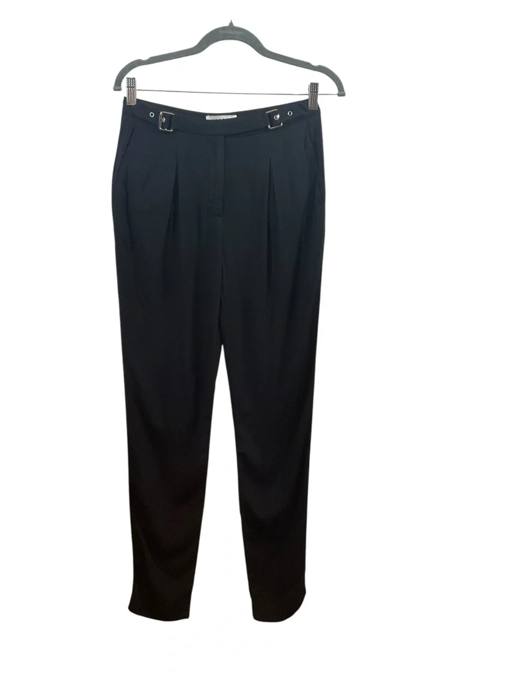 Sandro Black Tailored Pleated Trousers